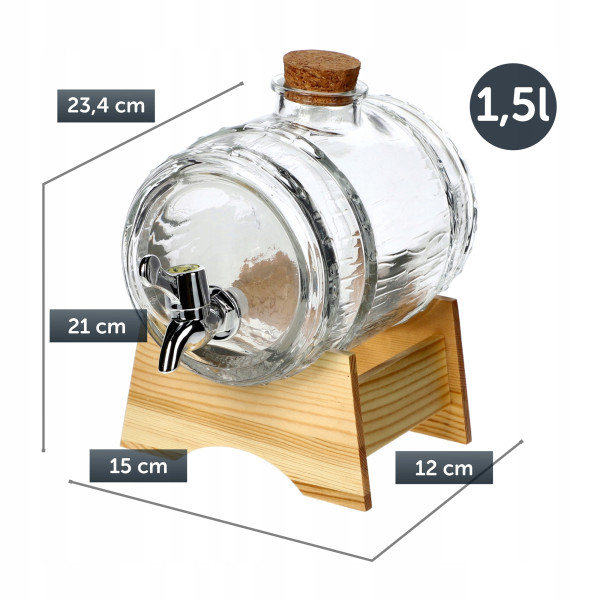 Beczułka Beczka z Kranikiem Antałek Wino Piwo 1,5L