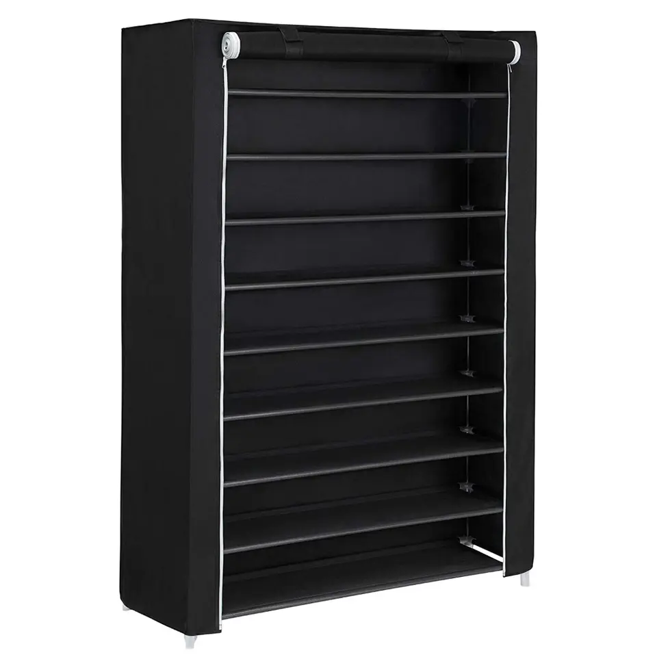 XXL Extra Groot Schoenenrek met 10 Niveaus - tot 54 Paar Schoenen - Zwart