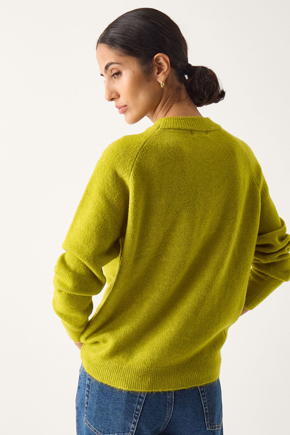 Monsoon Samara Sequin Collar Jumper Green