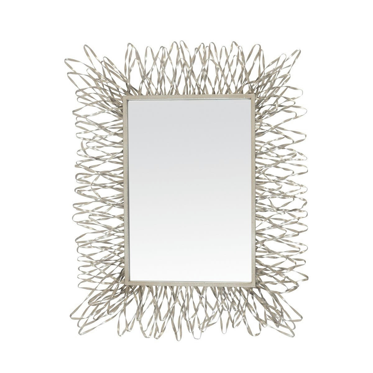 - Miroir rectangulaire filaire argenté 35x54 int et 71x87cm ext