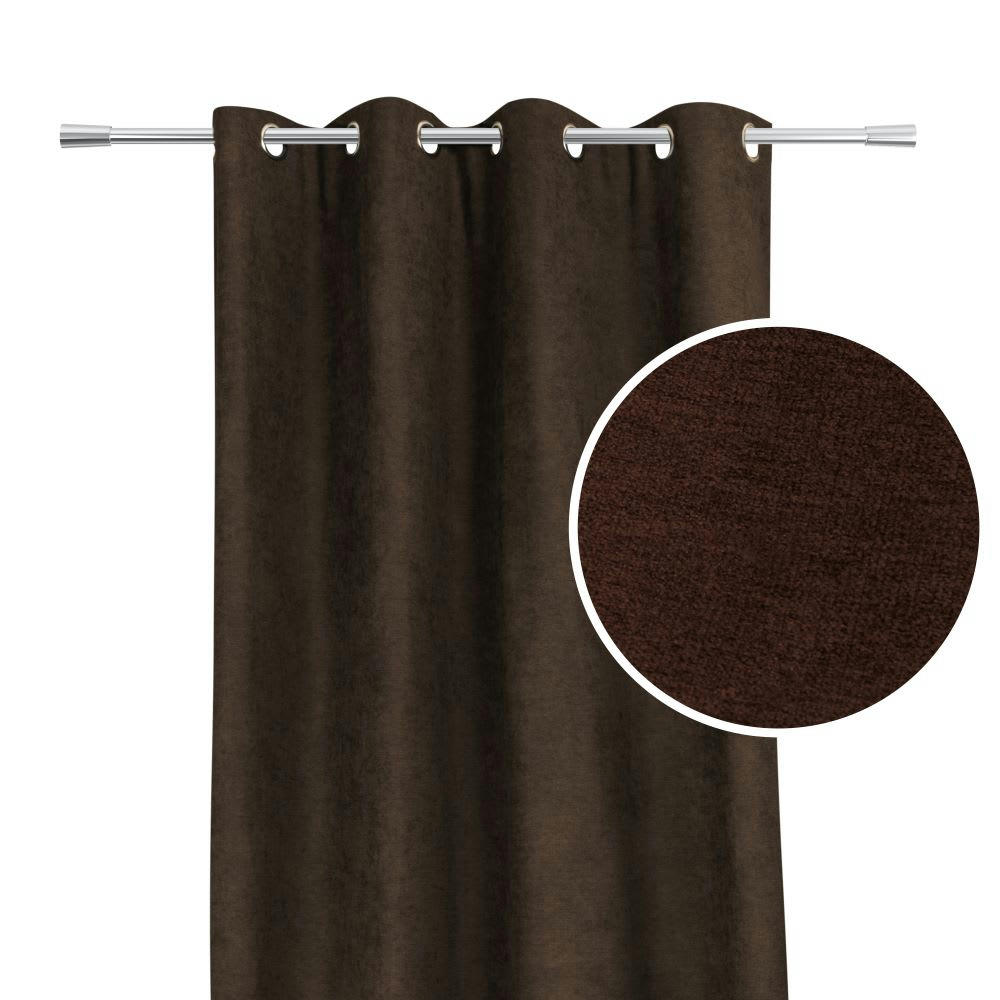 GALENA - Rideau thermique aspect velours 140x260cm Chocolat