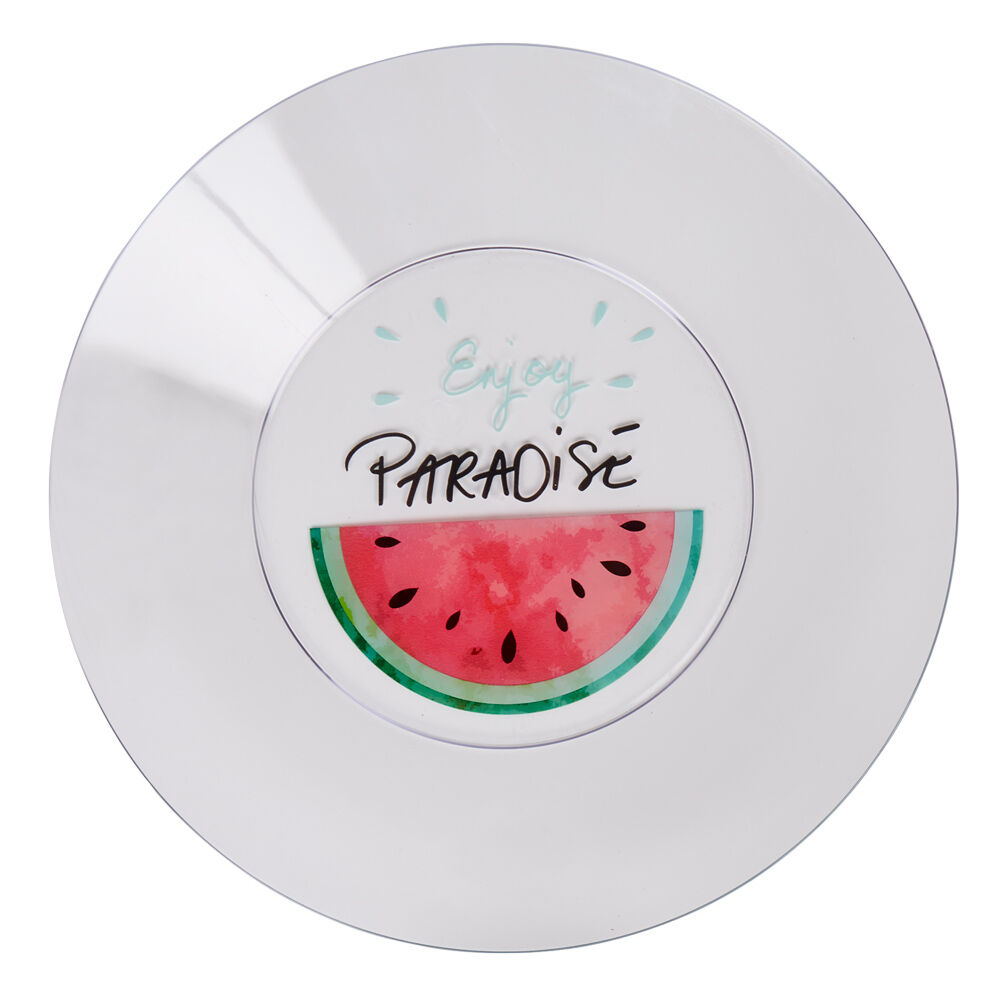 Assiette plate plastique pastèque enjoy paradise Ø27cm