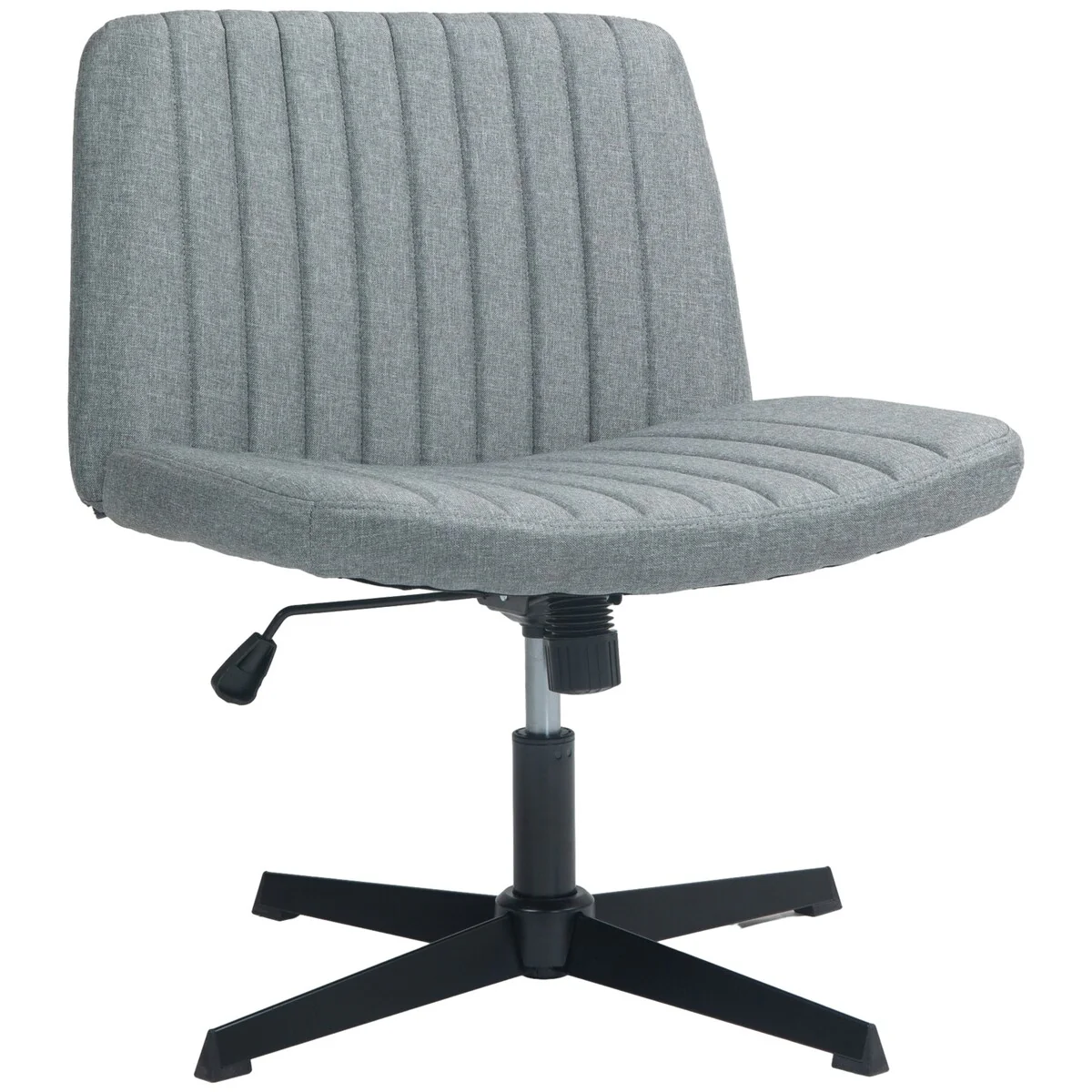 Wide Office Chair, Armless Office Desk Chair, Computer Fabric Vanity Chair with Adjustable Height