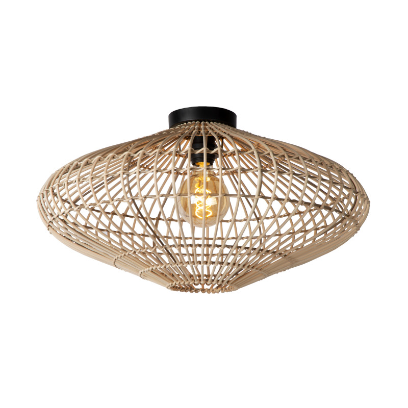 Plafonnier Magali bois clair Ø 56 cm E27 40 W LUCIDE