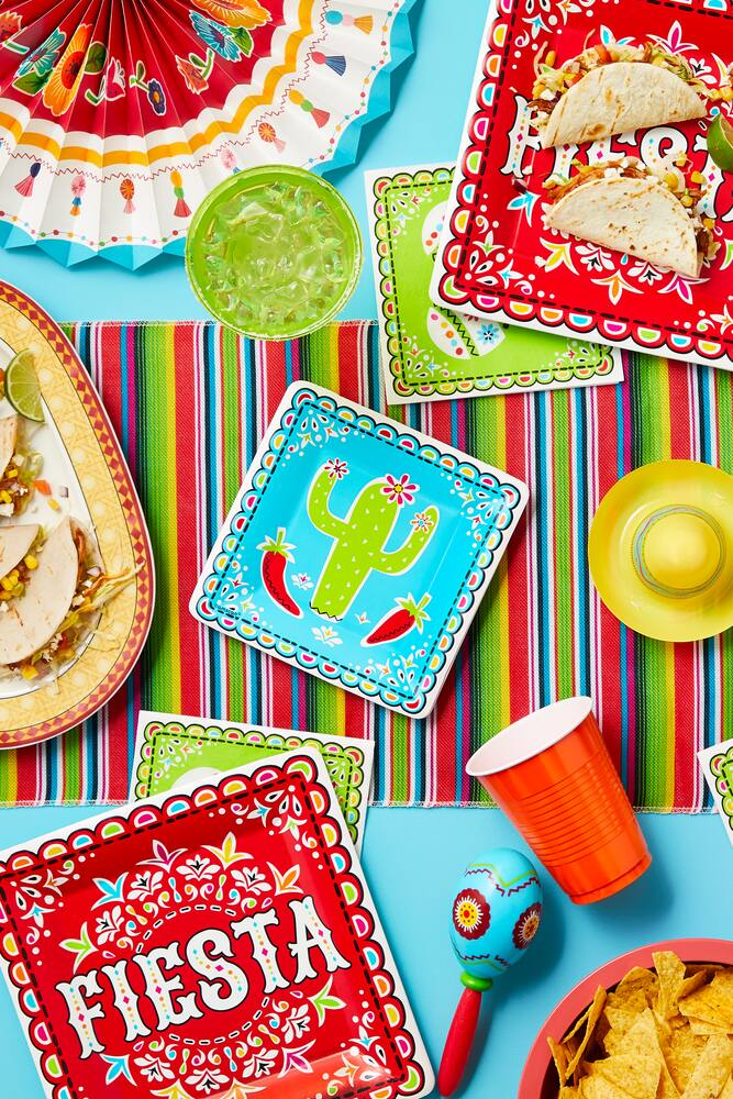 Fiesta Time Paper Fan Decorations, 6-pc