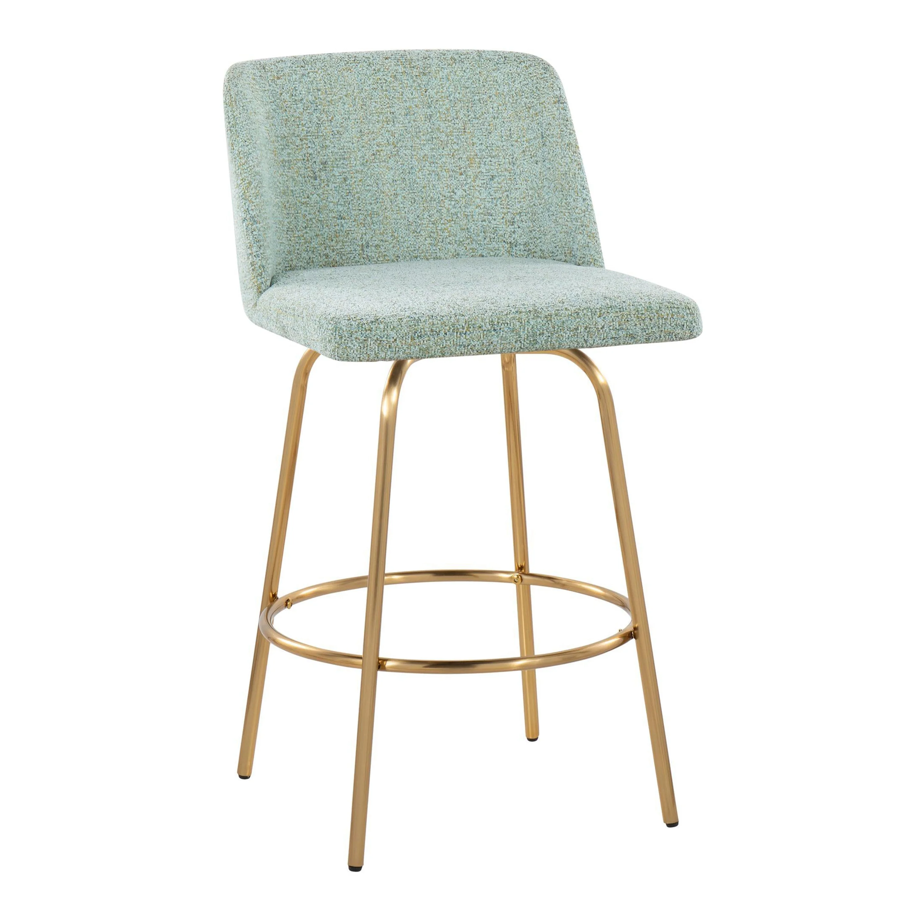 Silver Orchid Vallberga 26 Counter Stool with Gold Metal Base (Set of 2)