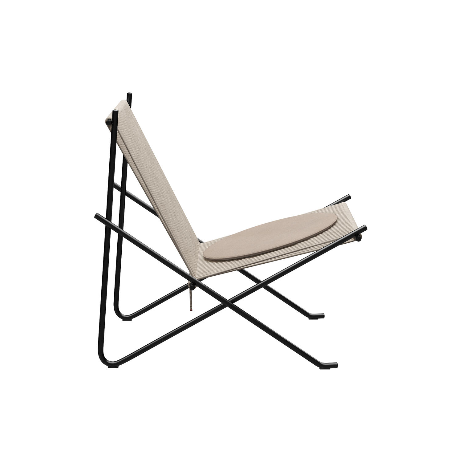 PK4&trade; stol med hynde, sort/natur/natur kanvas