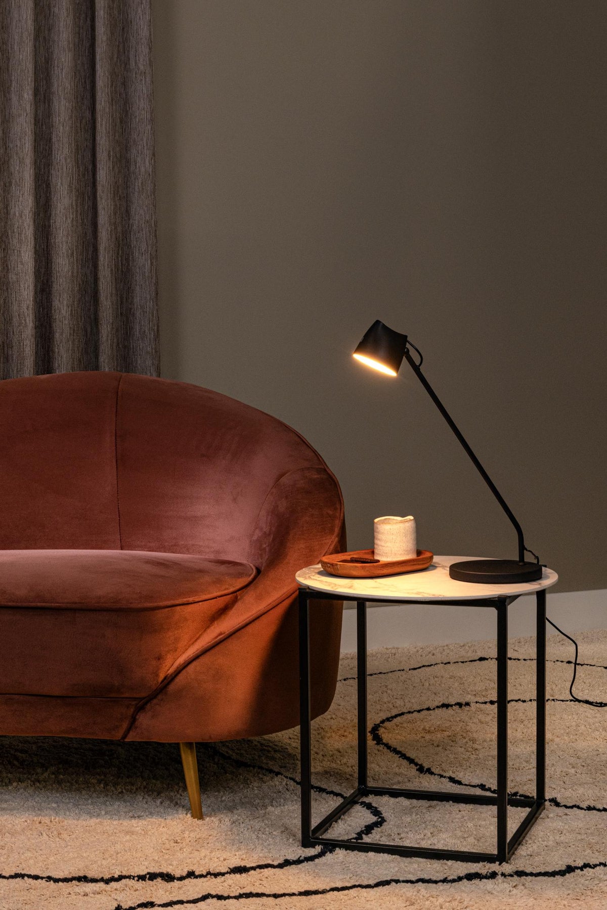 Lucide bureaulamp MILNE - Geïntegreerde LED - Zwart