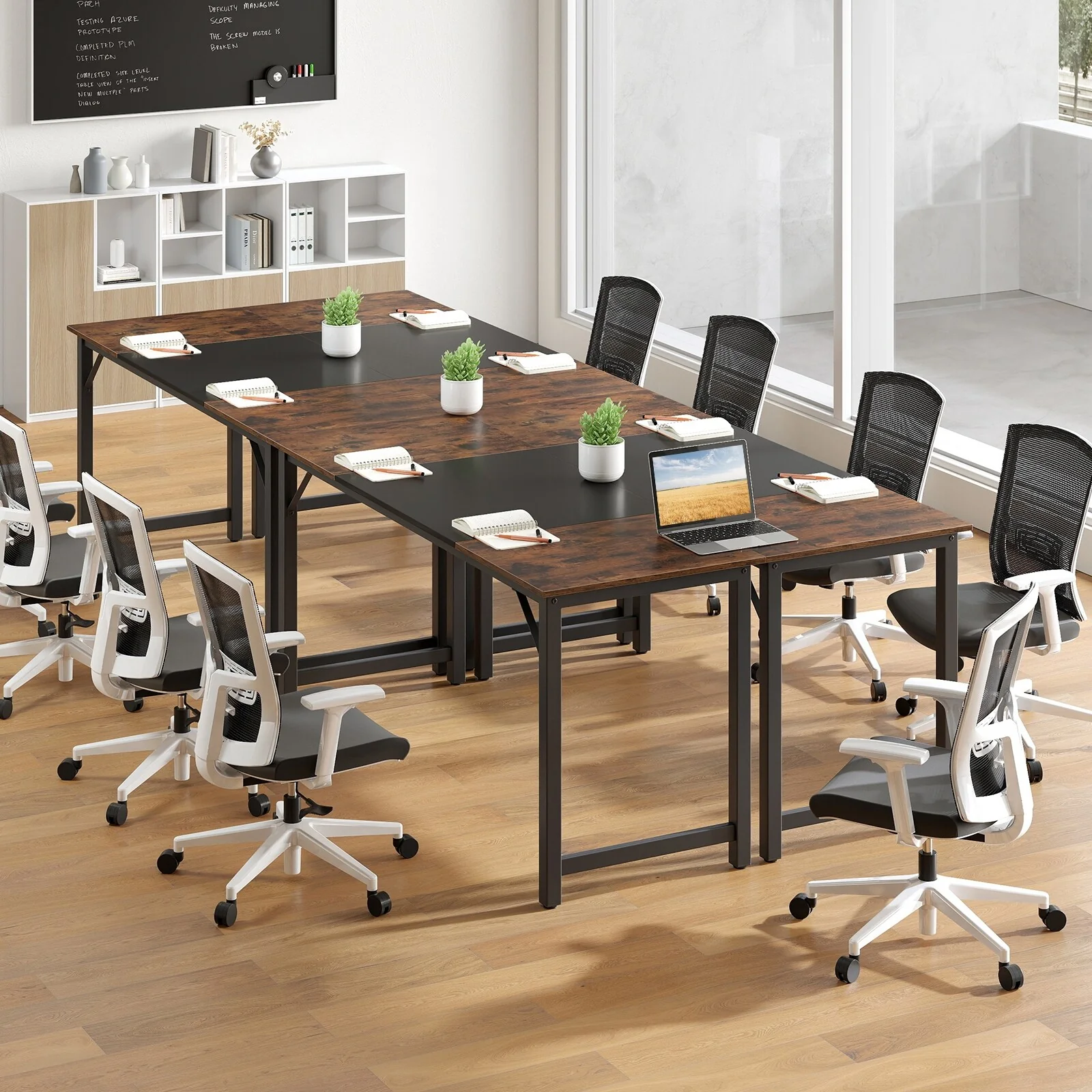 Gymax 4 PCS 63'' Computer Desk Modern Industrial Office Desk w/ Metal