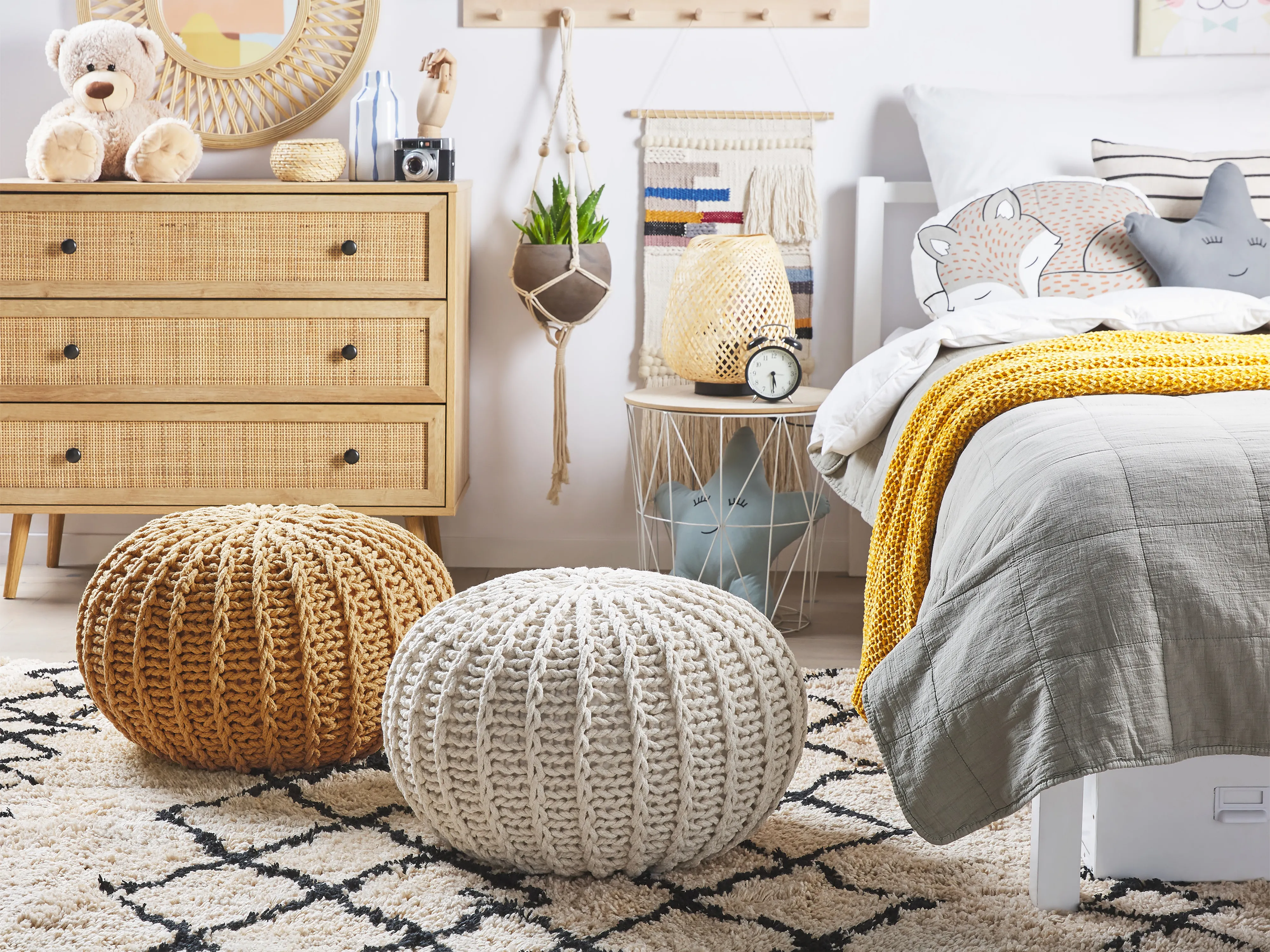 Pouffe CONRAD Cotton Mustard