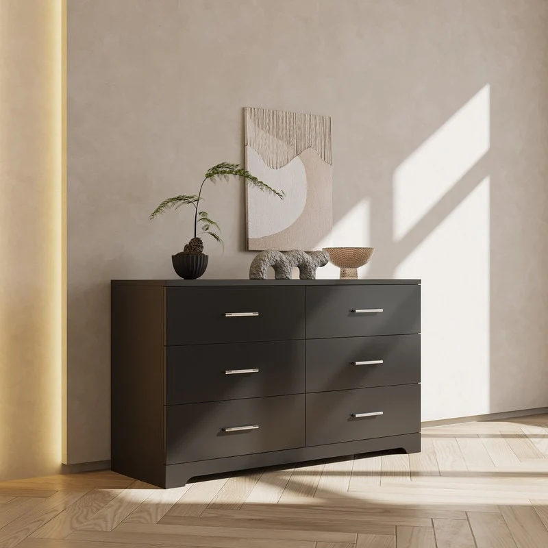 Modern Wood Dresser for Bedroom with Wide Drawers