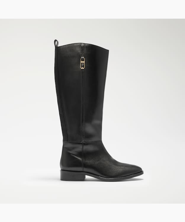 Tanvie Black - Leather Knee-High Boots
