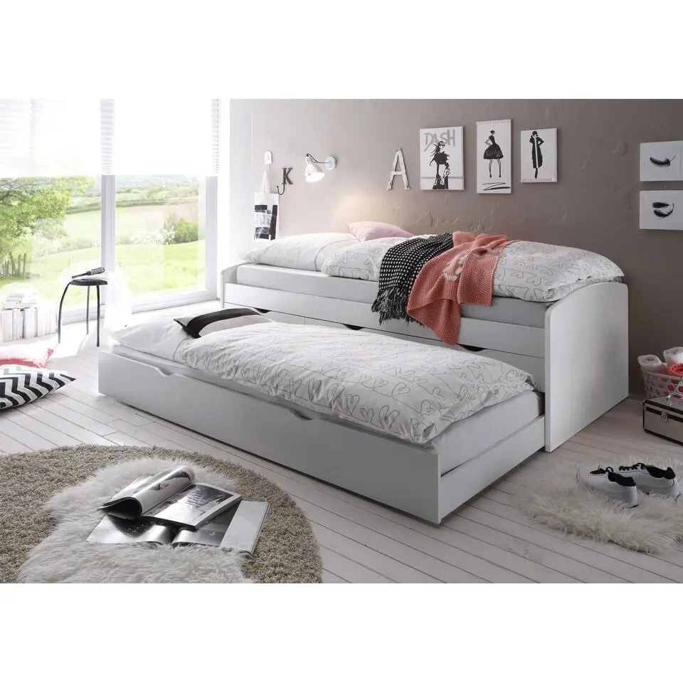 Kajuitbed Nasri 90x200 met bedlade - wit