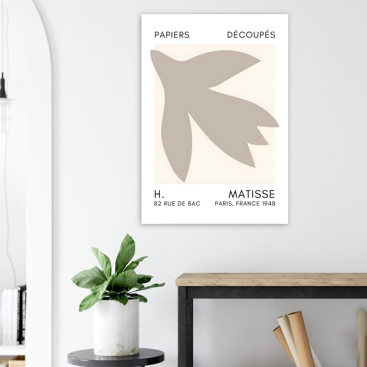 Artfulprints Poster Matisse – Shapes in the air grey  - 70x100 cm - Grijs