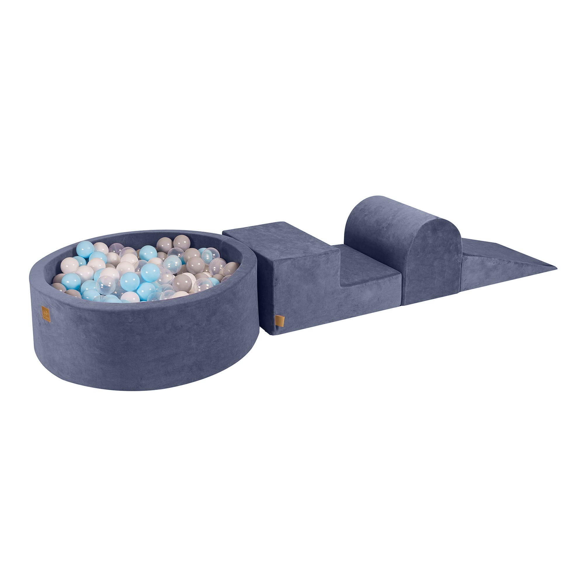 - Aire de jeu mousse, piscine, balle BleuBébé/Gris/Blanc/Transparent W90