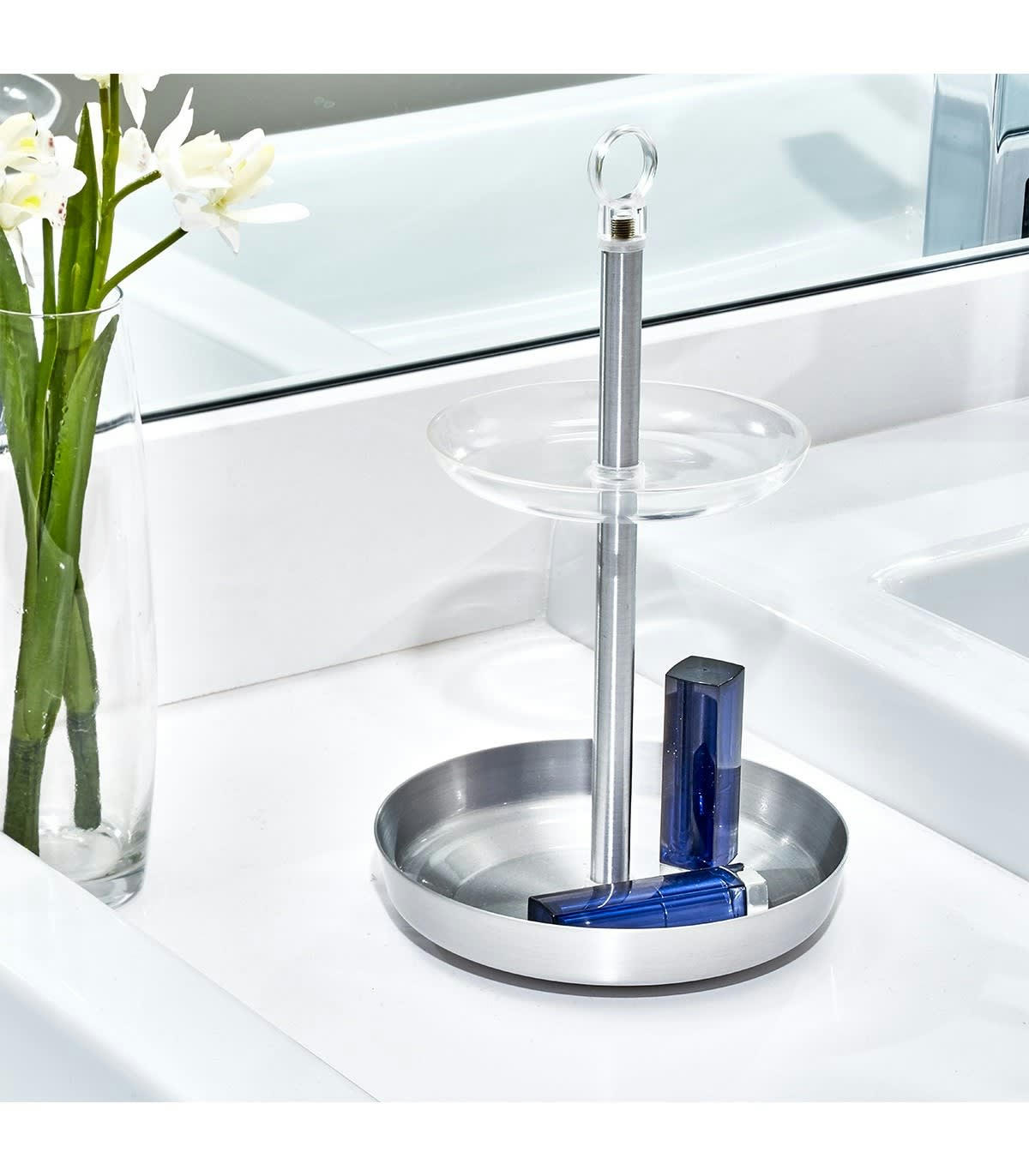 - Support de rangement bijoux 2 niveaux - Gris