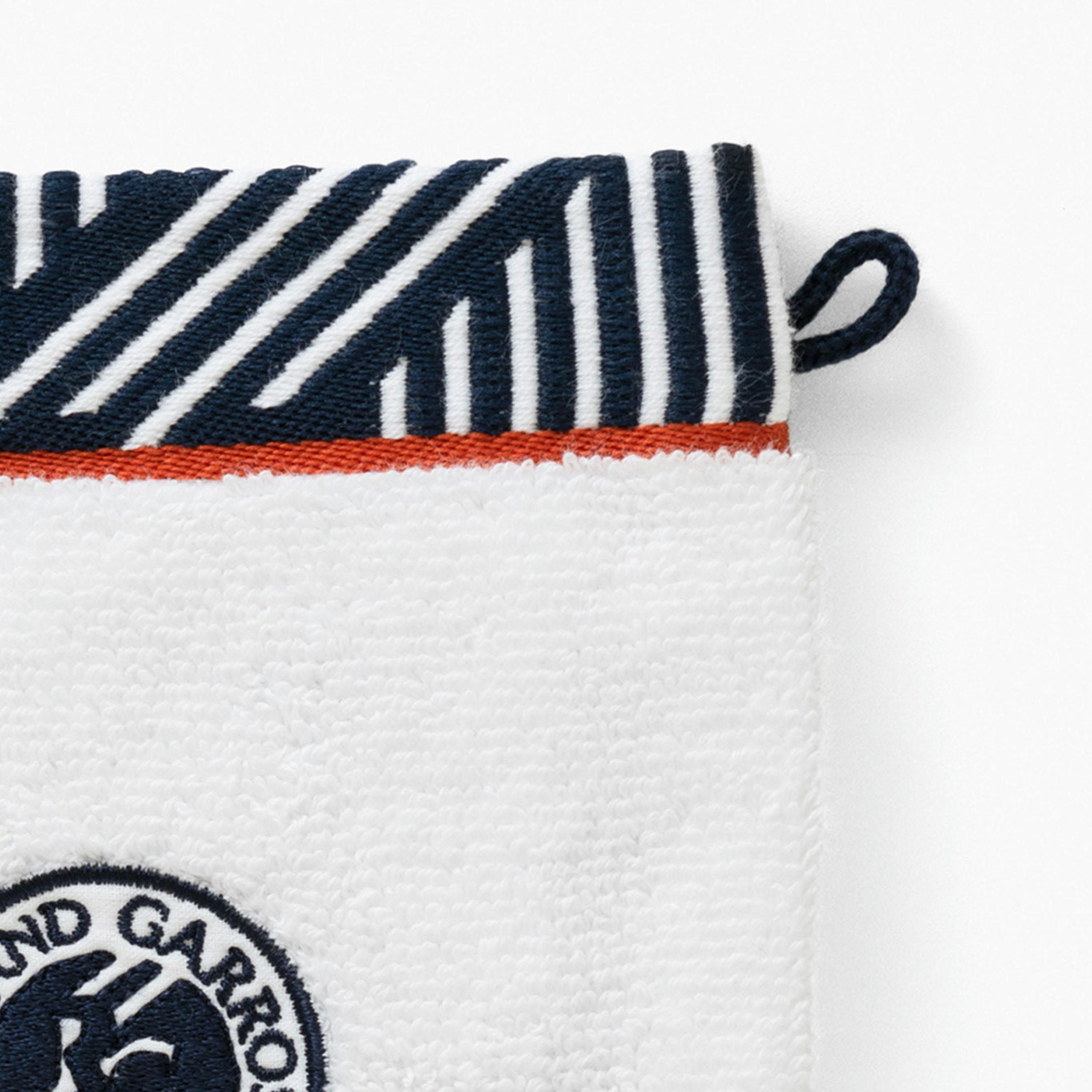 RG2023 - Gant de toilette coton bouclette brodé blanc 15 x 21 cm