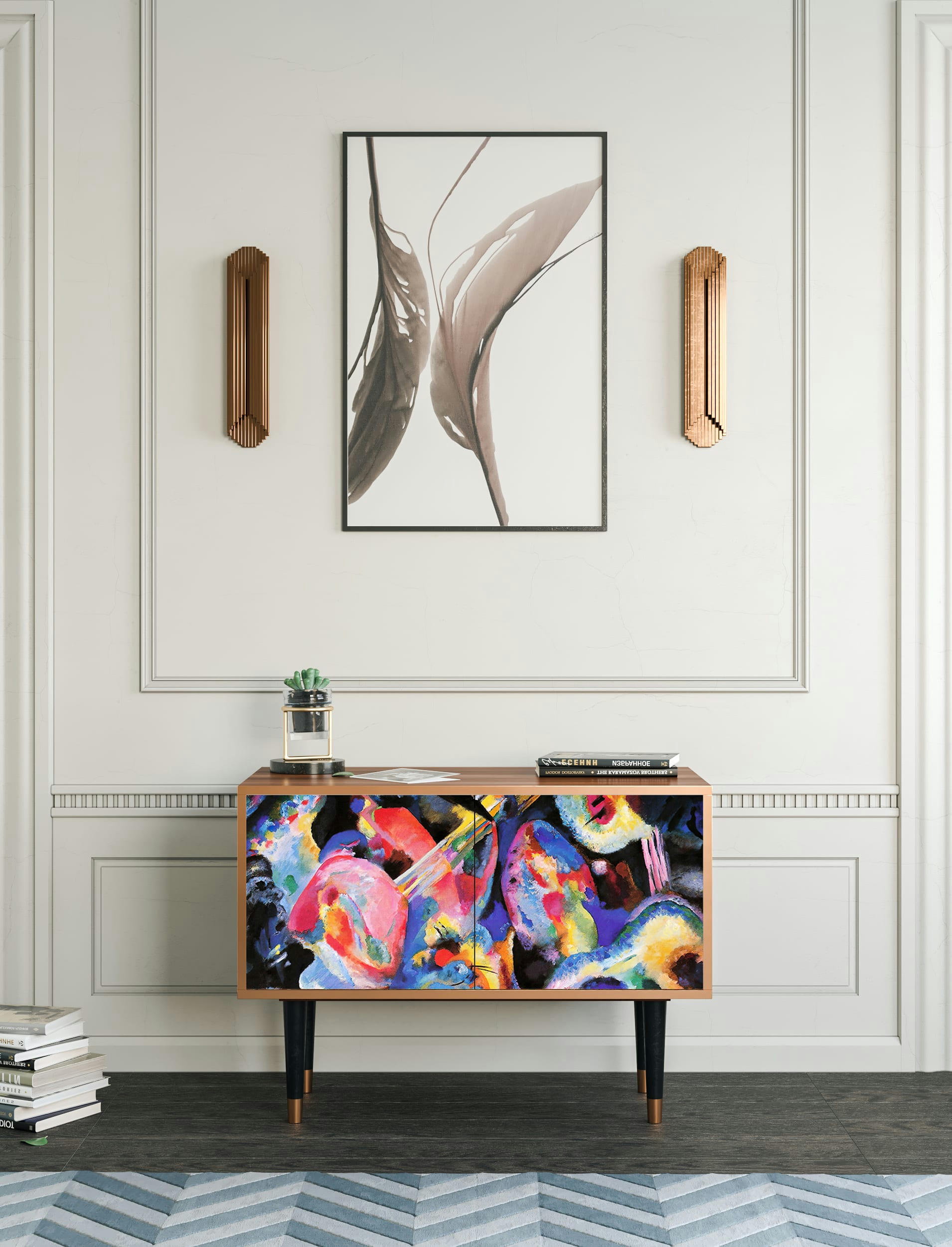 KANDINSKY - Buffet bas  multicolore 2 portes L 94 cm