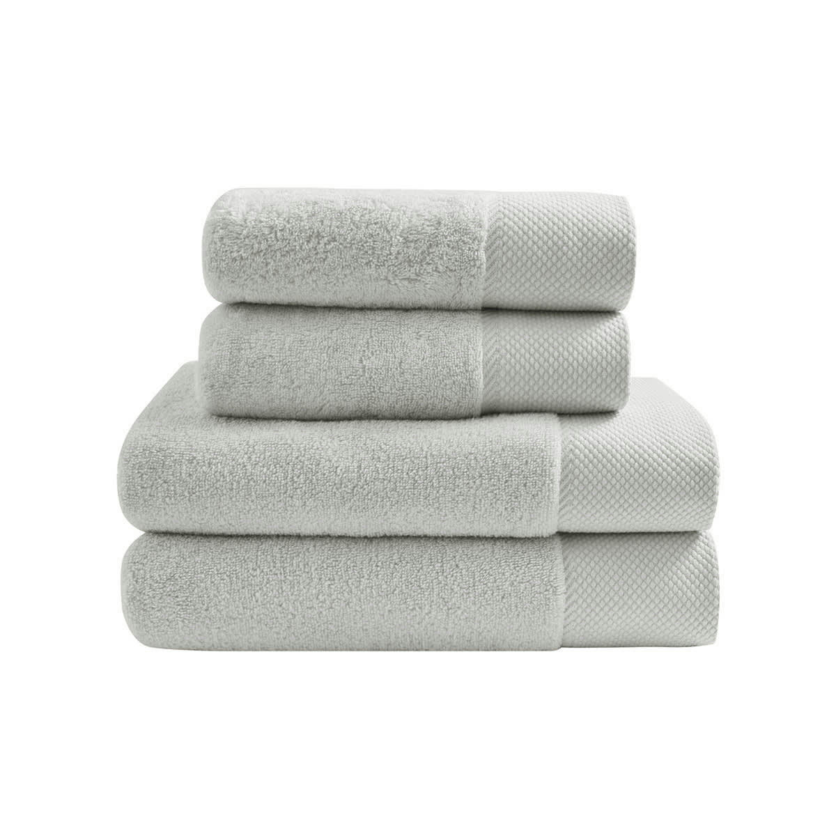 SENSOFT - Ensemble de bain 4 pièces en coton peigné Zéro Twist Gris Perle
