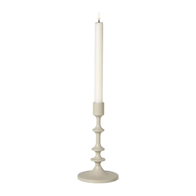 Kandelaar klein - beige - &Oslash;10x18.5 cm