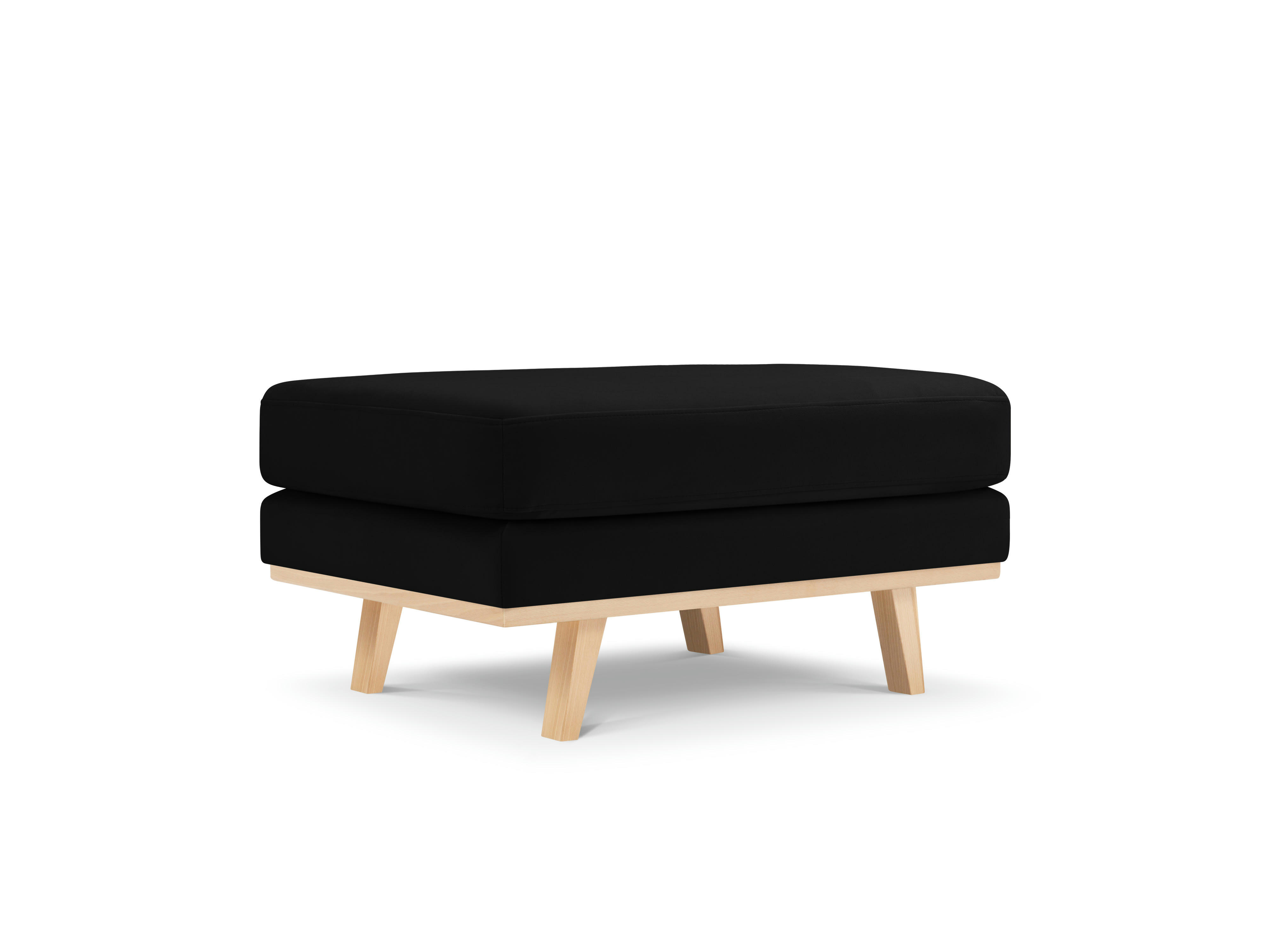 TUGELA - Pouf en velours noir