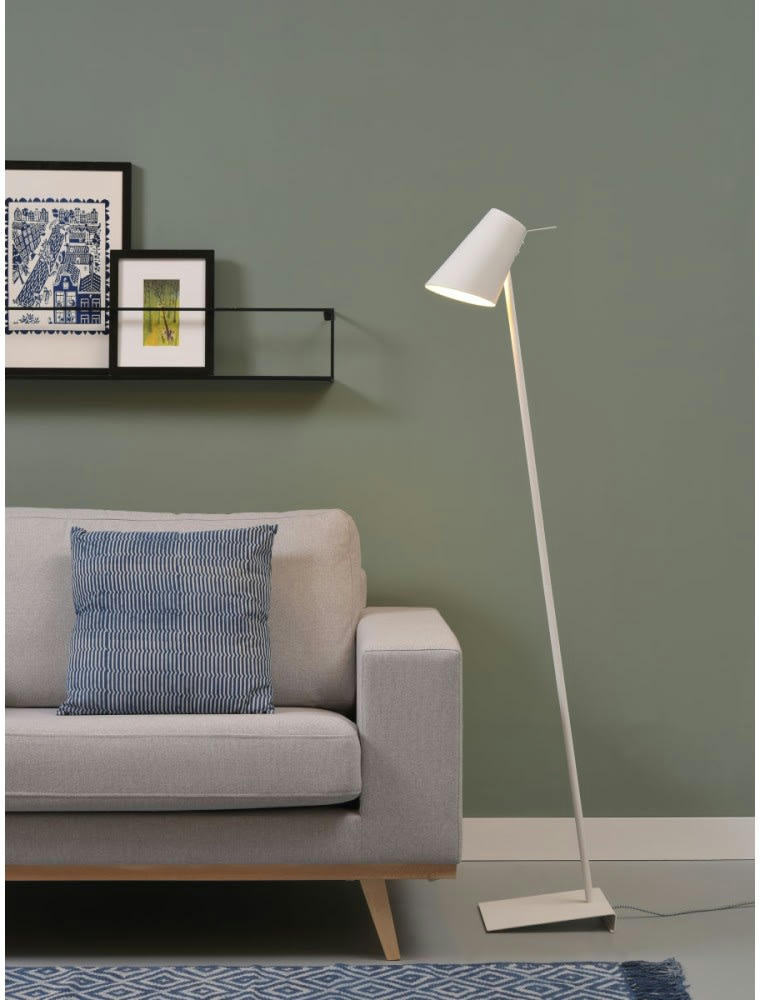 CARDIFF - Lampadaire blanc finition gomme H139cm