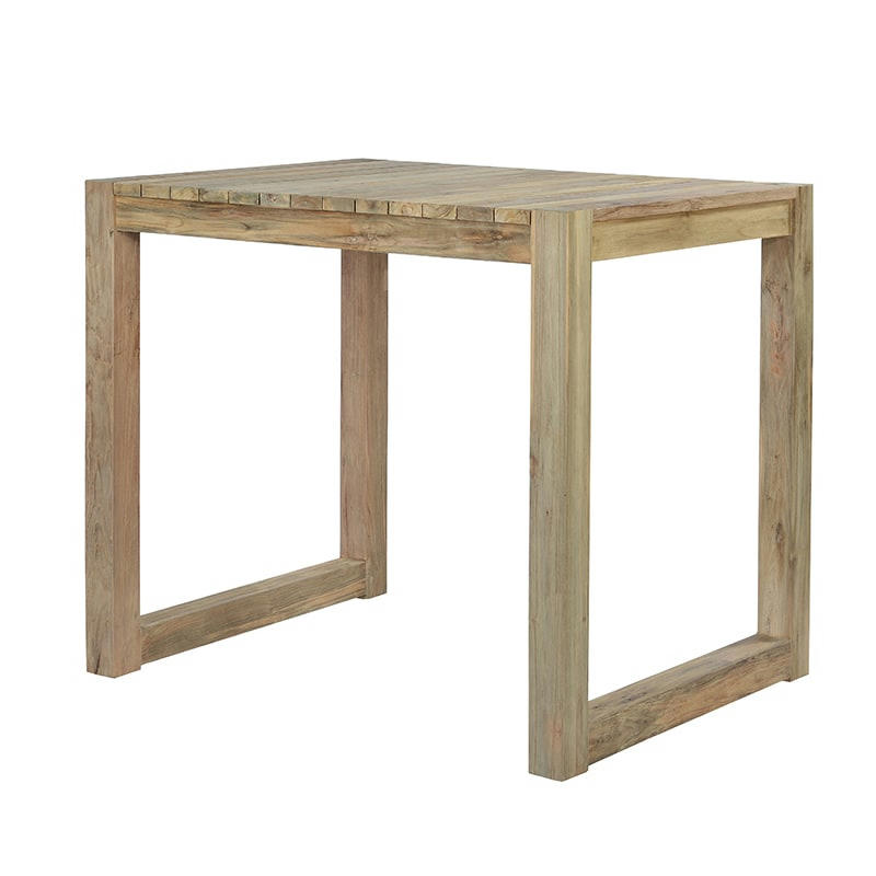 TOSCAGNE - Table haute en teck recyclé 120 cm
