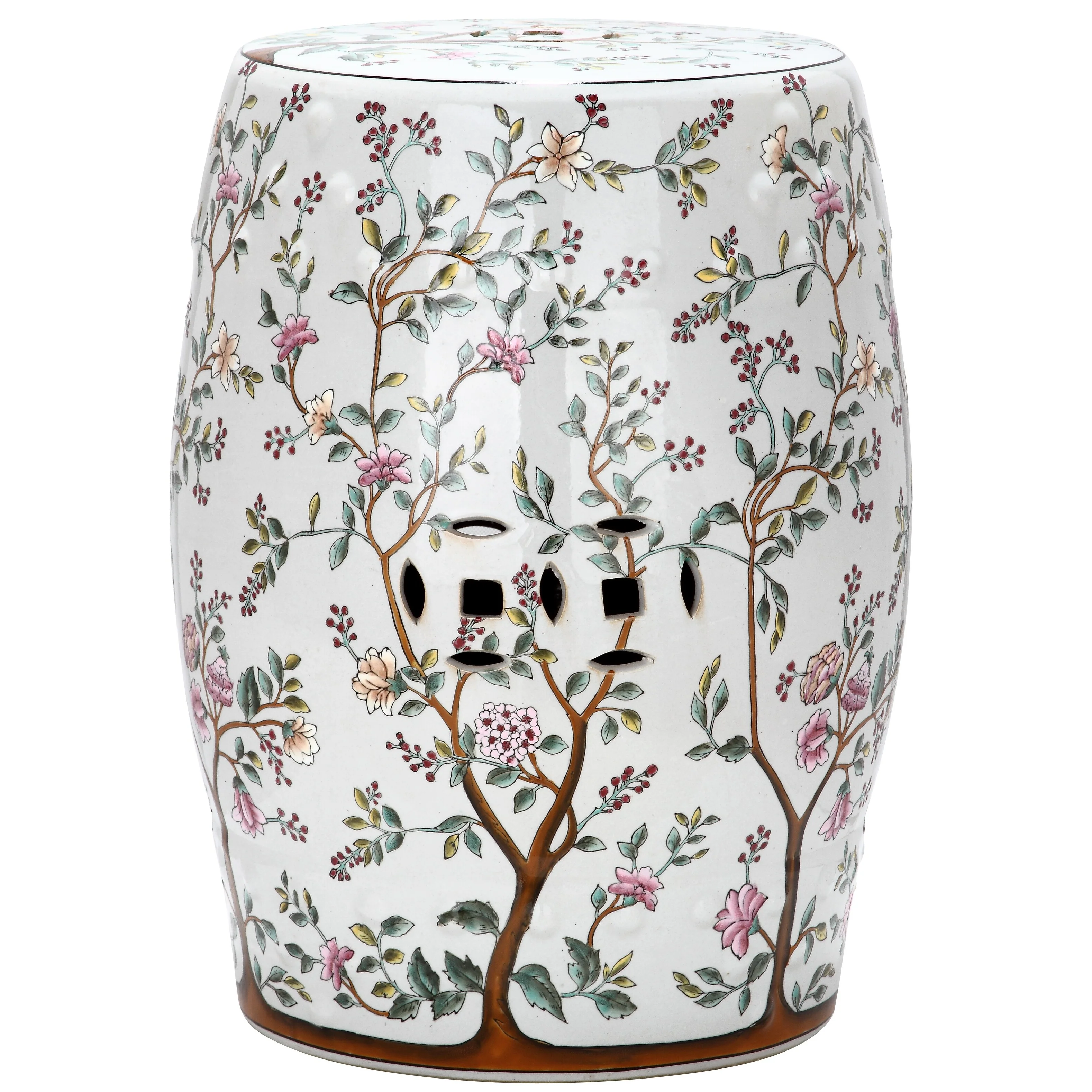 SAFAVIEH Paradise Soini Sanctuary Off-White Ceramic Decorative Garden Stool