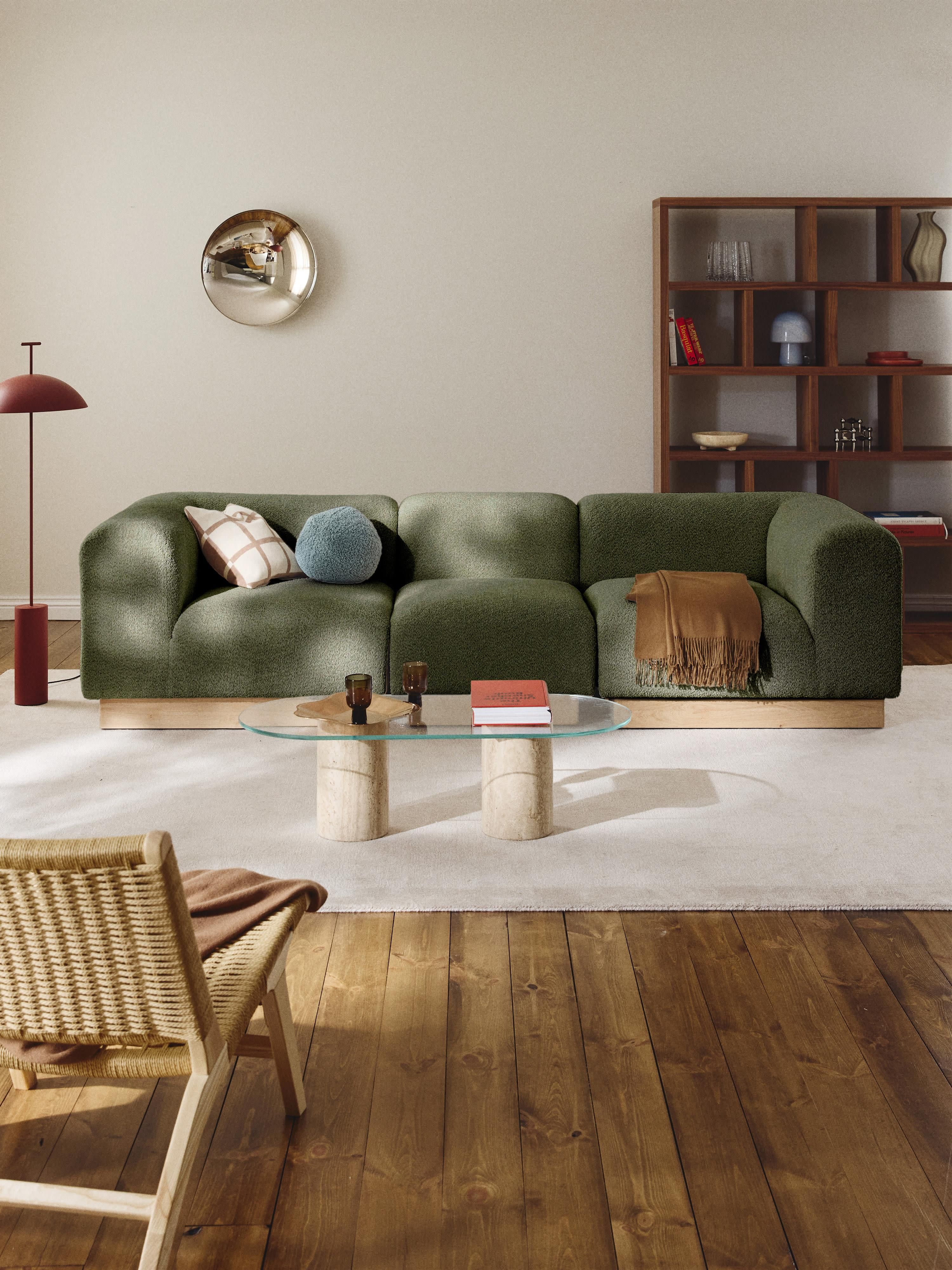 Modulares Sofa Natalie (3-Sitzer) aus Teddy-Bouclé