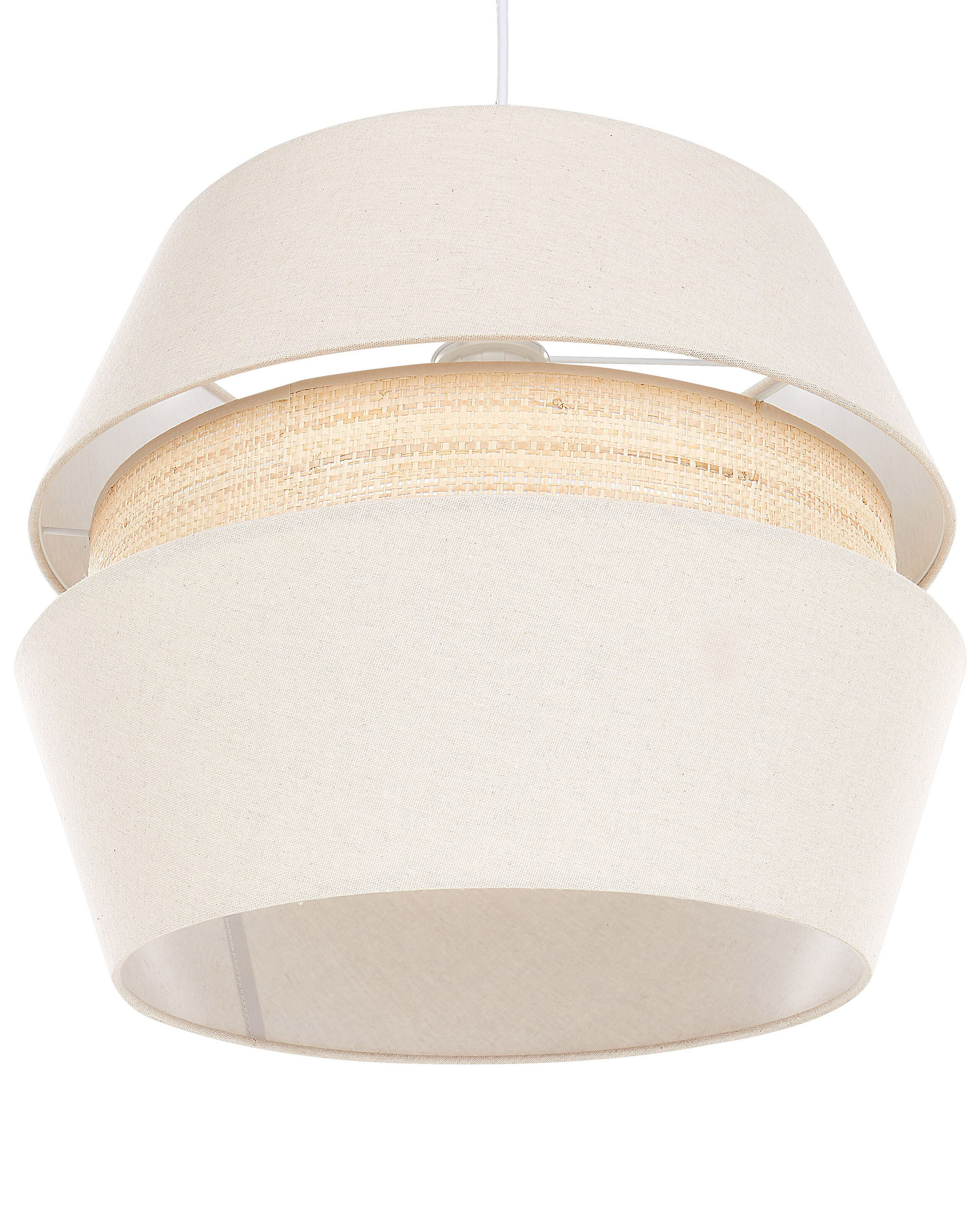 Lampa wisząca materiałowa lniana beżowa
