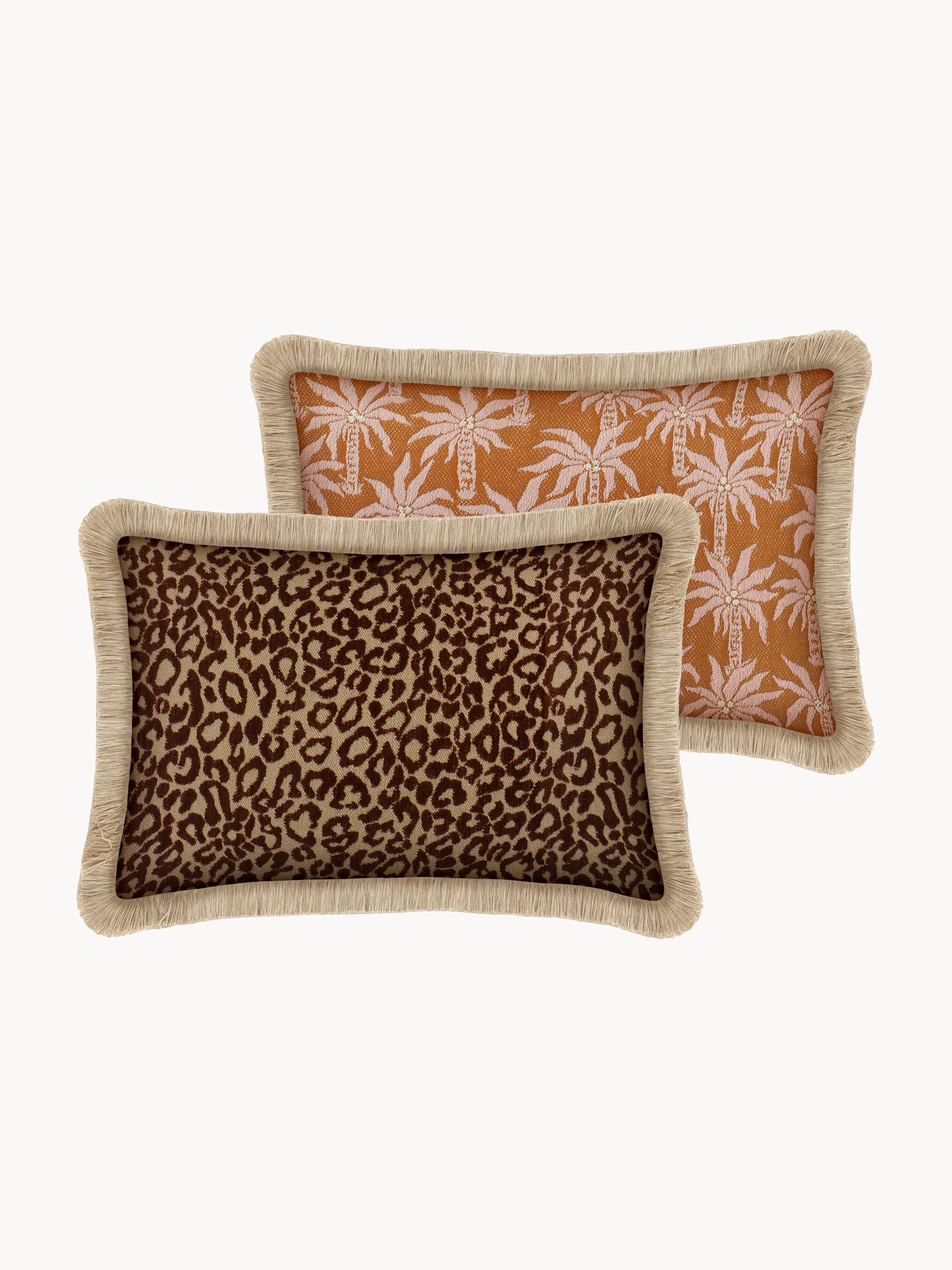 Handgefertigtes Outdoor-Wendekissen Maya & Raffia
