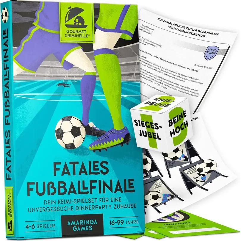 Kartenspiel Set bestehend aus verschiedenen Artikeln Fatales Fussballfinale