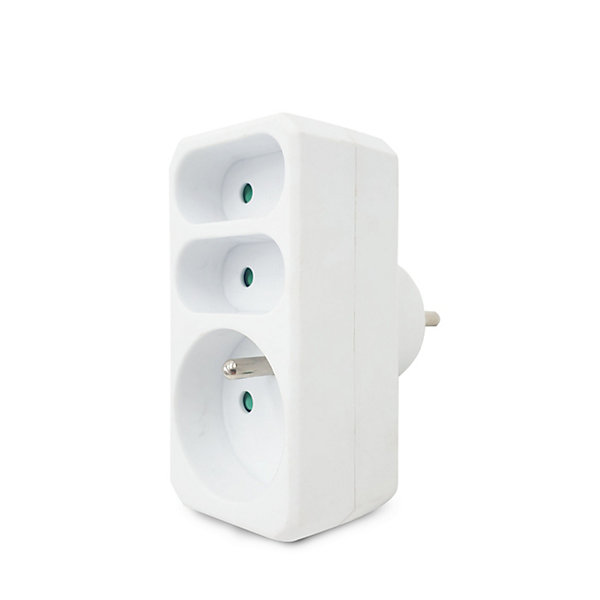 Multiprise 3 prises électriques frontales 16A   2x6A