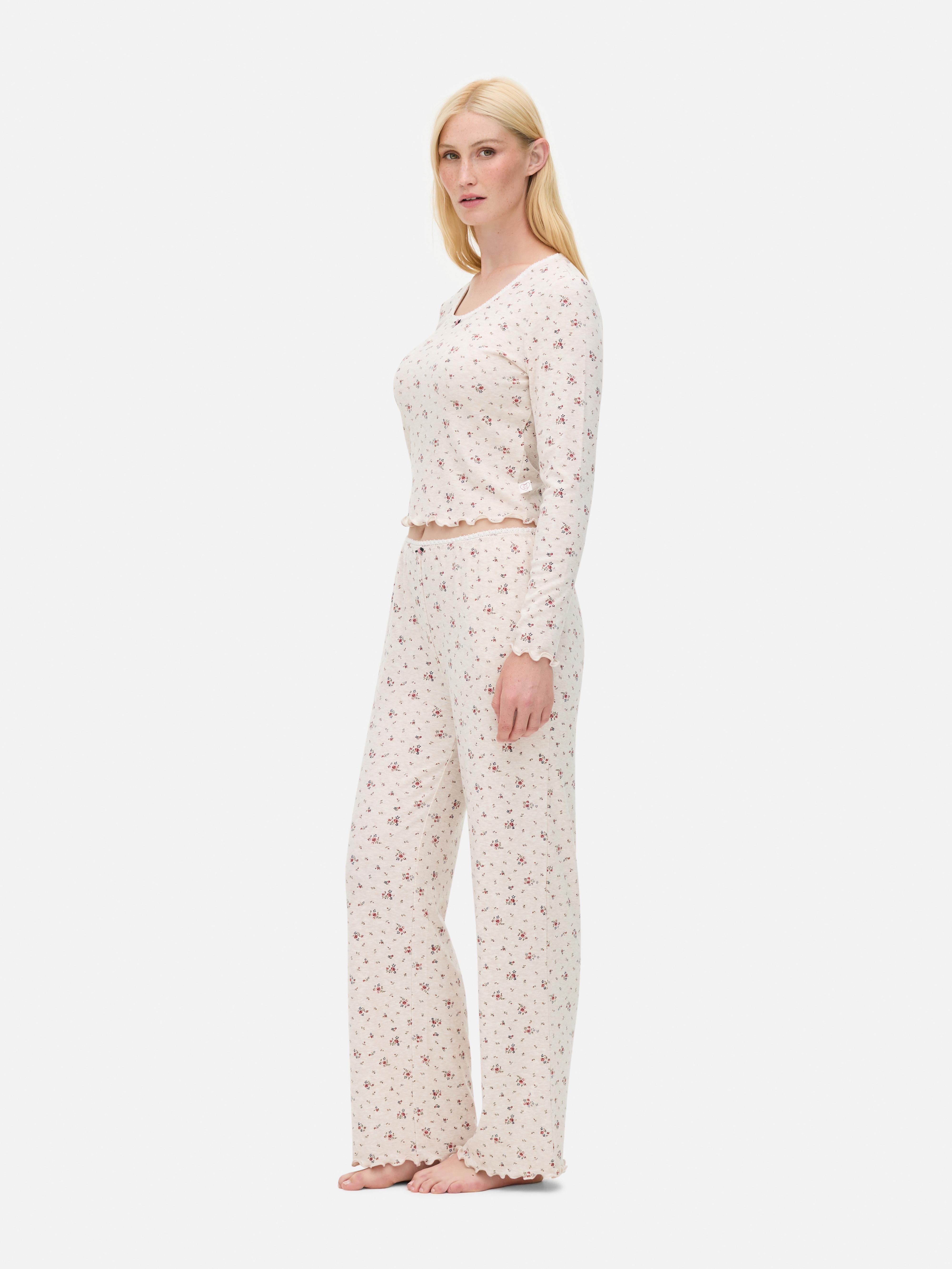 Ditsy Floral Wide Leg Pajama Bottoms