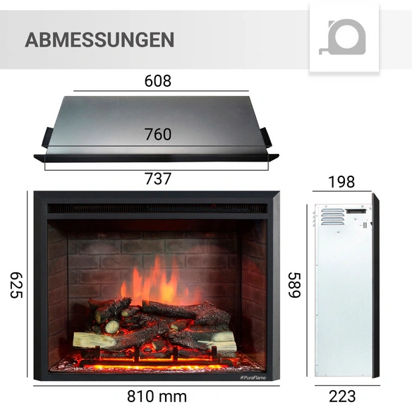 Elektrokamin, »CA-30«, 2000 W, 22x81x62,5 cm, schwarz