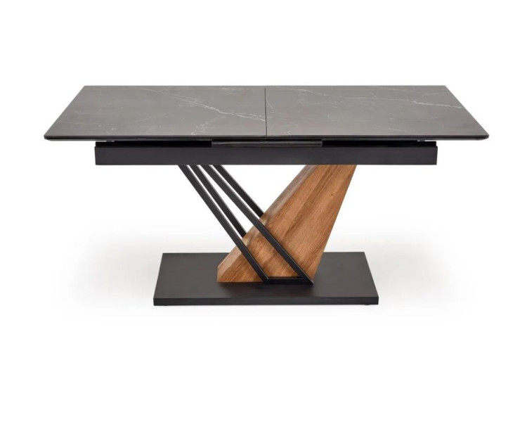 Stół rozkładany VOLANT 160(200)x90 czarny marmur/dąb złoty