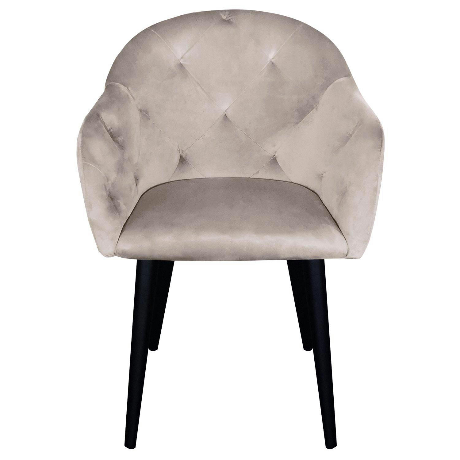 HONORINE - Fauteuil velours taupe
