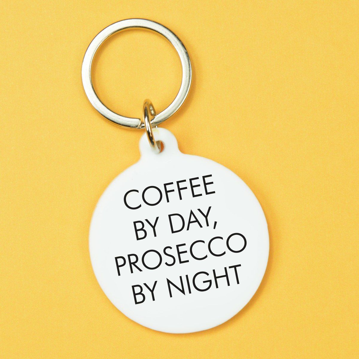 Flamingo Candles Coffee by Day, Prosecco by Night Keyring