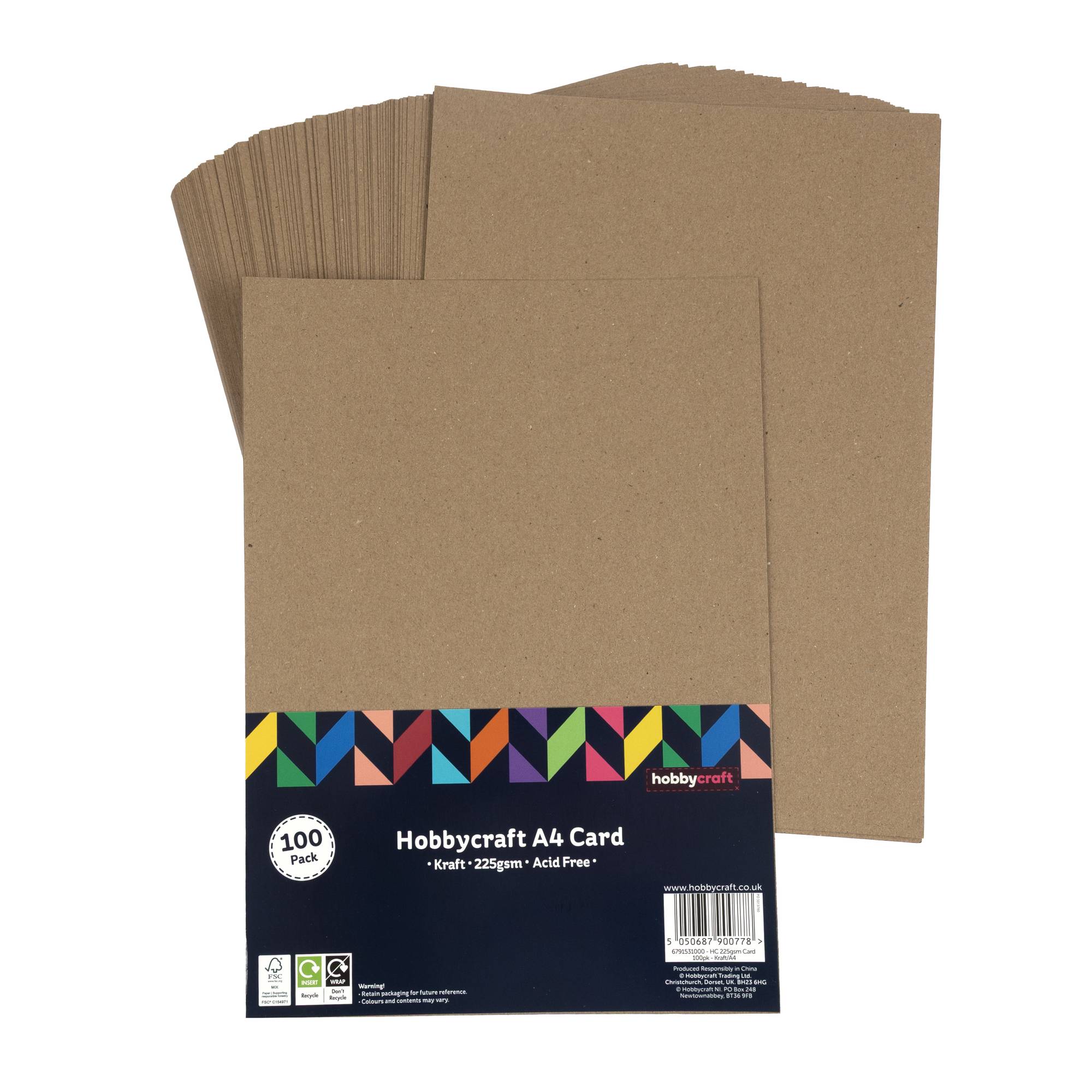 Kraft Card A4 100 Pack