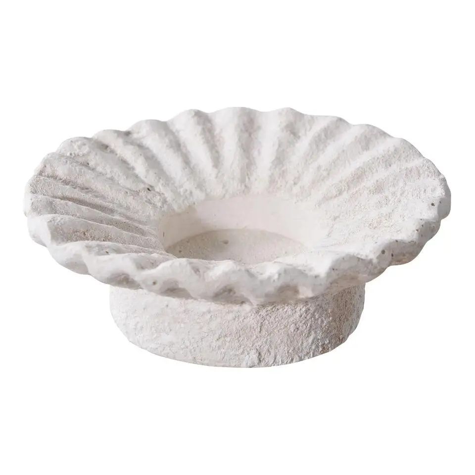 QUVIO Kaarsenhouders - Set van 2 - Cement - Wit - Organisch Design