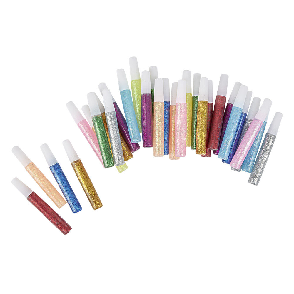 Baril Créatif tubes de colle pailletée colorée 30 pièces