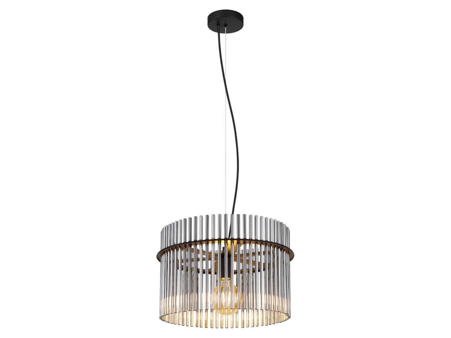 Lampa wisząca Gorley metalowo-szklanaczarna
