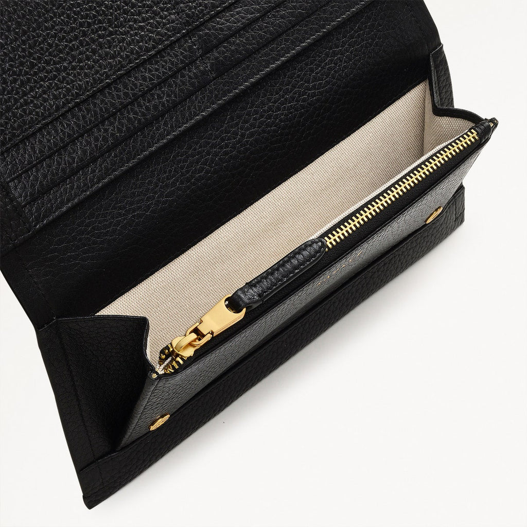 OAK STREET LARGE FLAPOVER PURSE BLACK