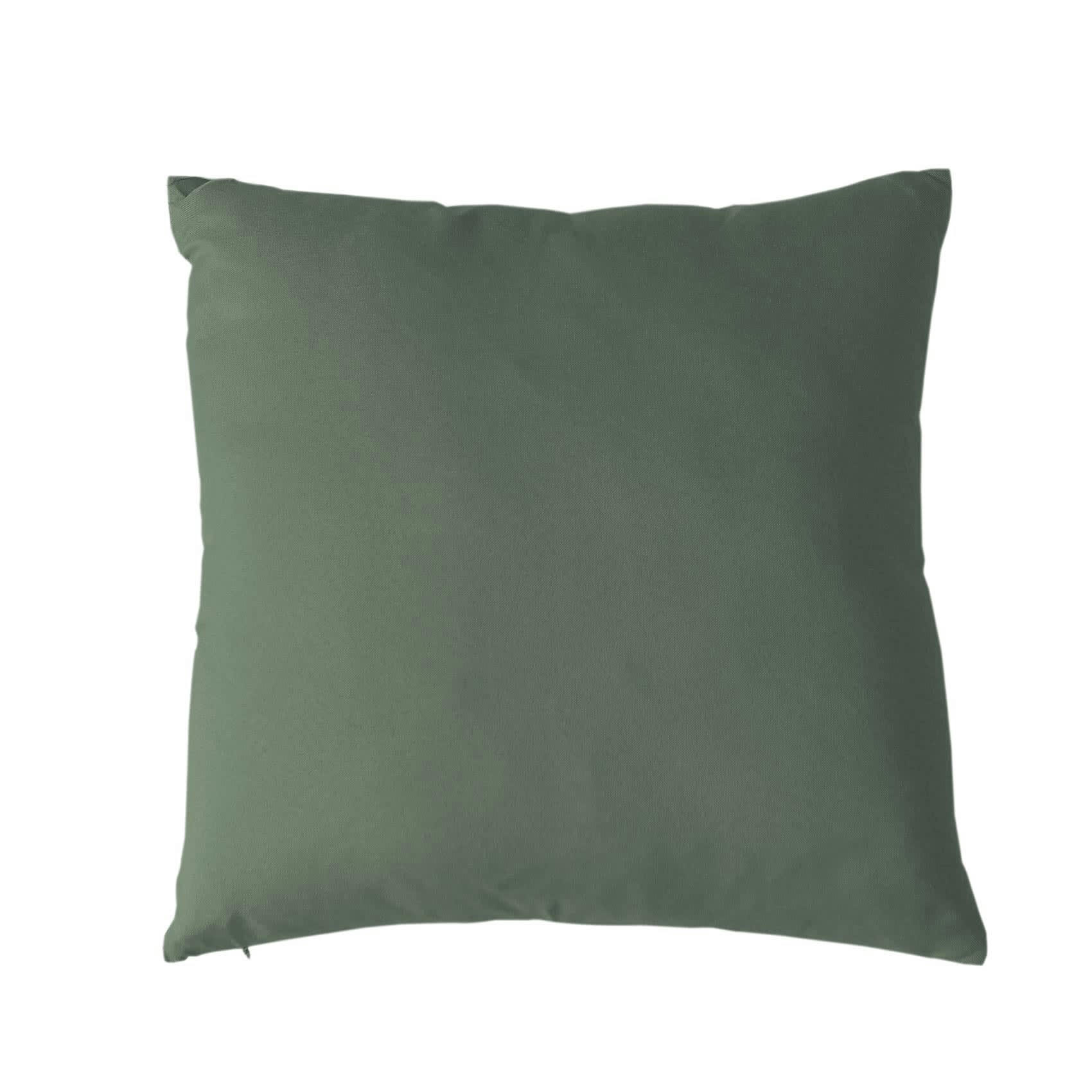 - Coussin uni et déhoussable polyester sauge 50x50 cm