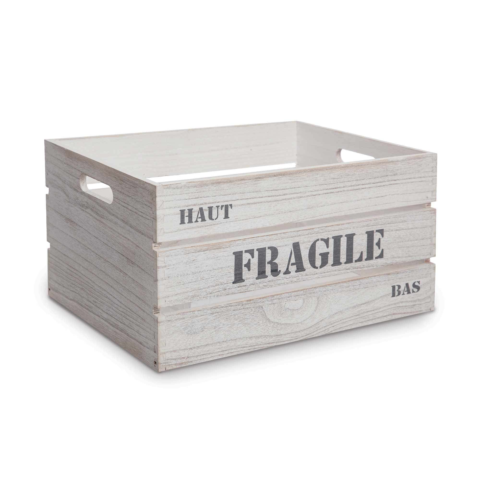 Caixa de madeira FRAGILE 34x24x18cm