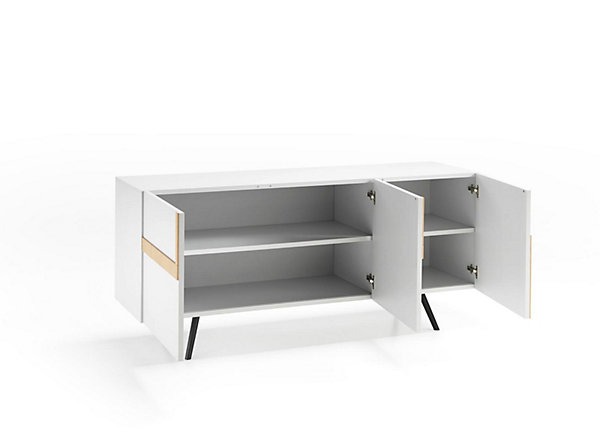 Ginger Buffet 3 portes (180x80 H cm) en Mélamine Blanc