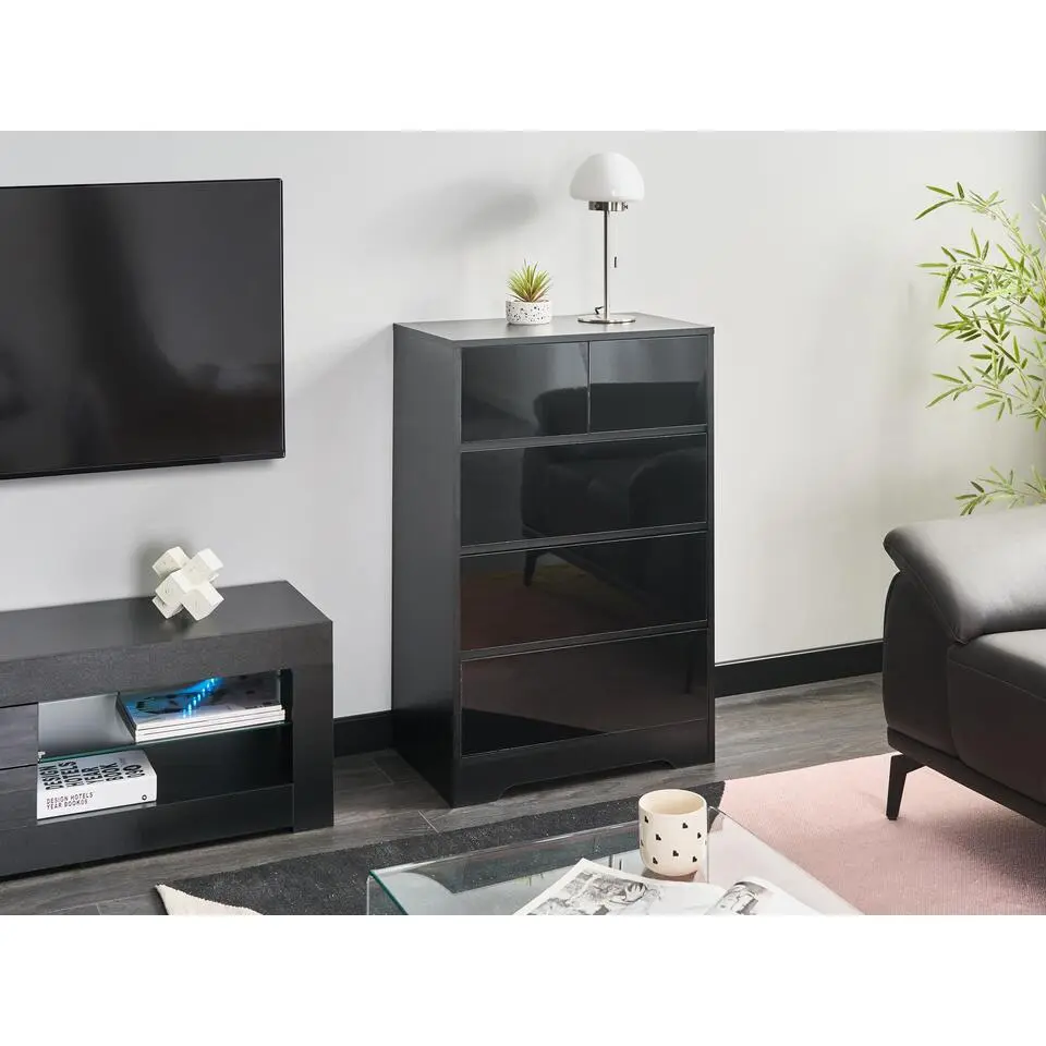 ALBERTA - Ladekast - Zwart - MDF