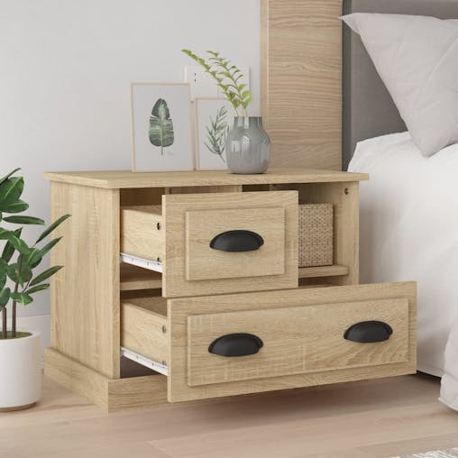 NNEVL Bedside Cabinet Sonoma Oak 60x39x45 cm