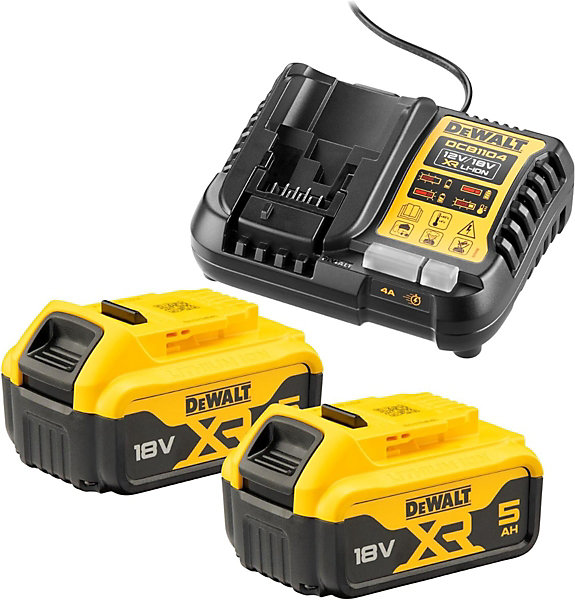 Pack 2 batteries XR 18V 5Ah Li-Ion   chargeur DEWALT