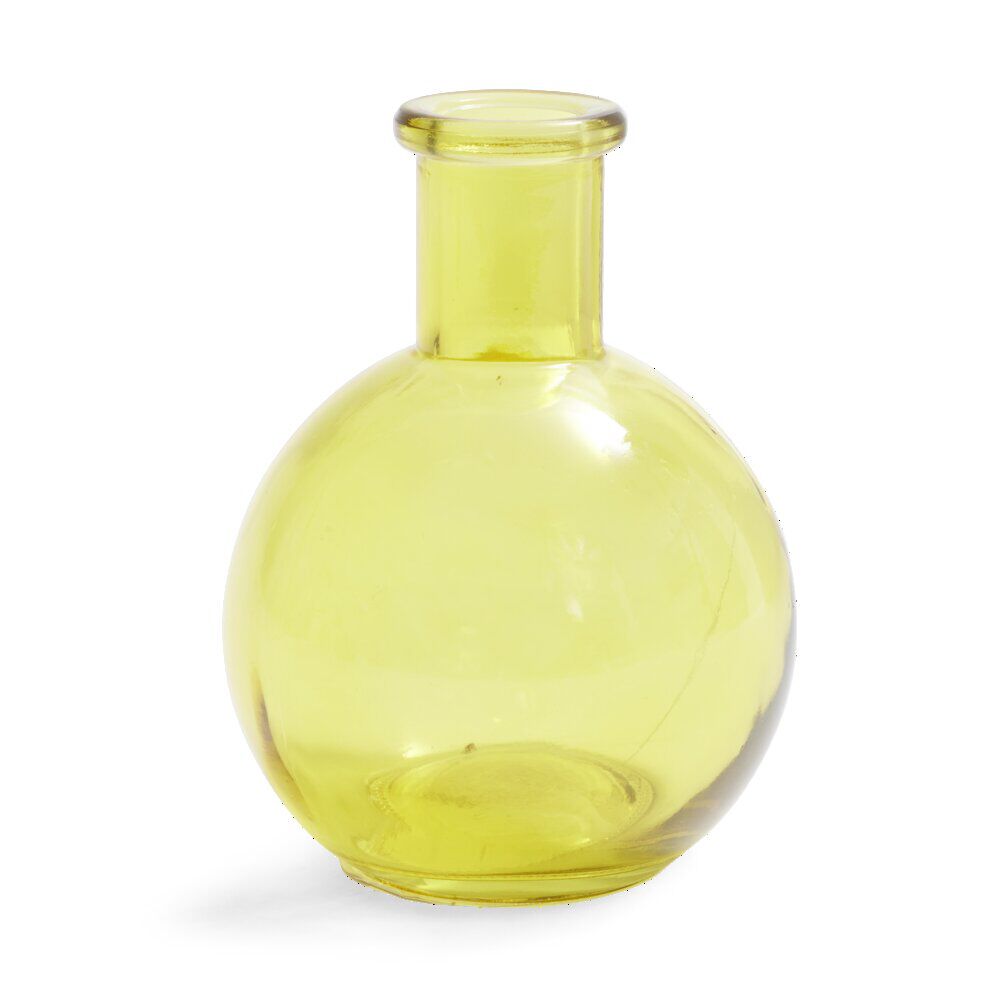 Soliflore ballon verre jaune Ø8xH10,5cm